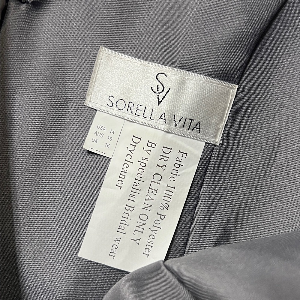 Sorella Vita Elegant Satin Cocktail Dress Pewter - Picture 5 of 6